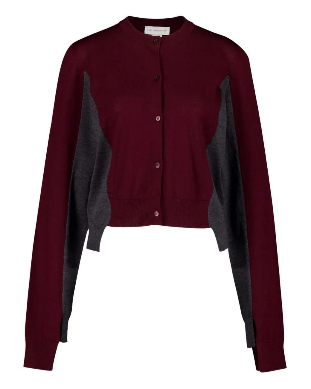 Stella McCartney Red Colour-Block Wool Cardigan