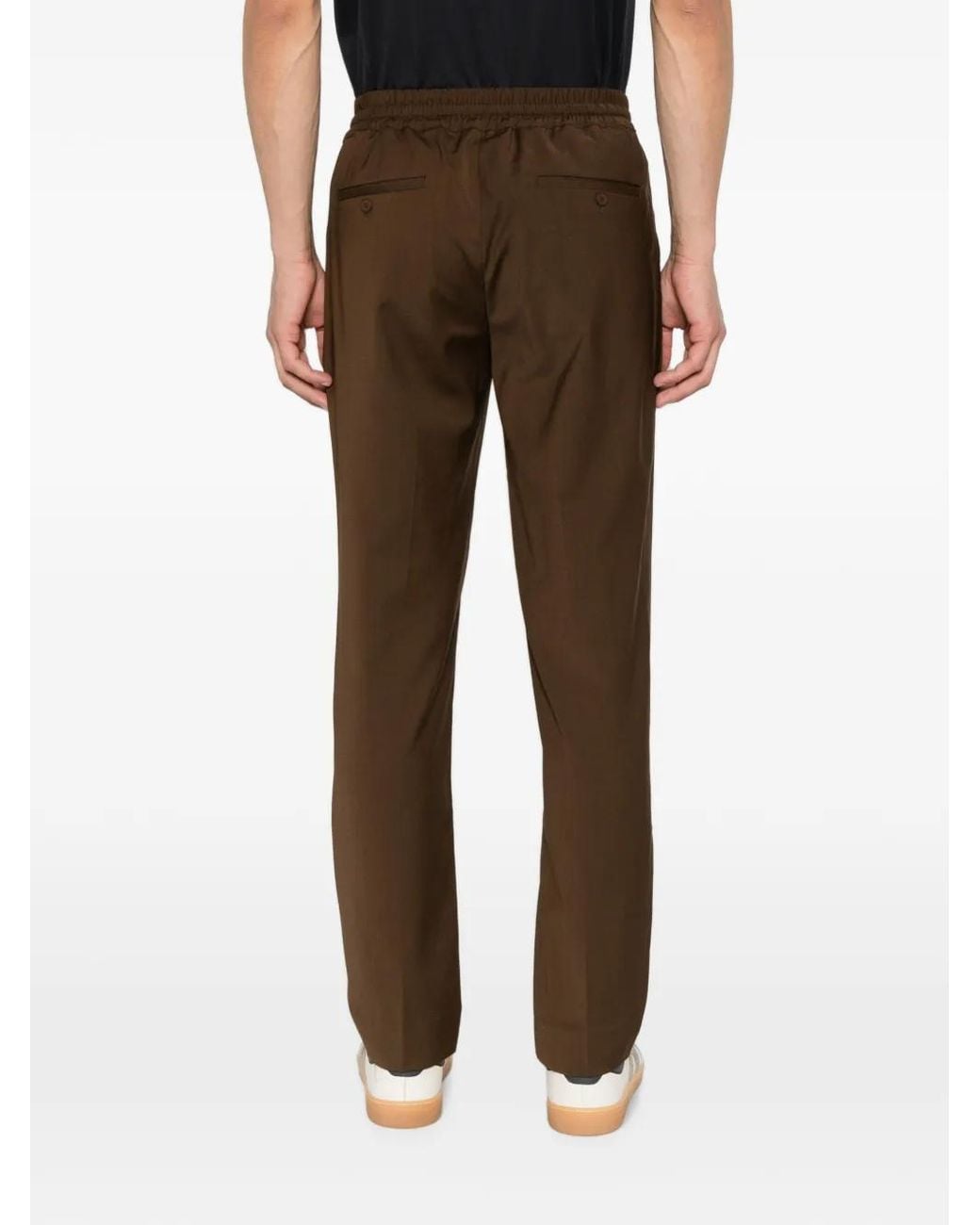 Sandro Brown Elasticated Wool Trousers for men