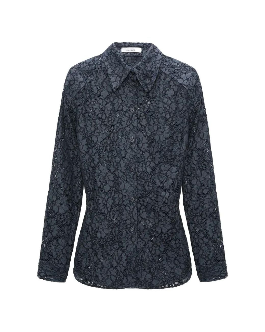 Dorothee Schumacher Blue Powerful Guipure-Lace Shirt