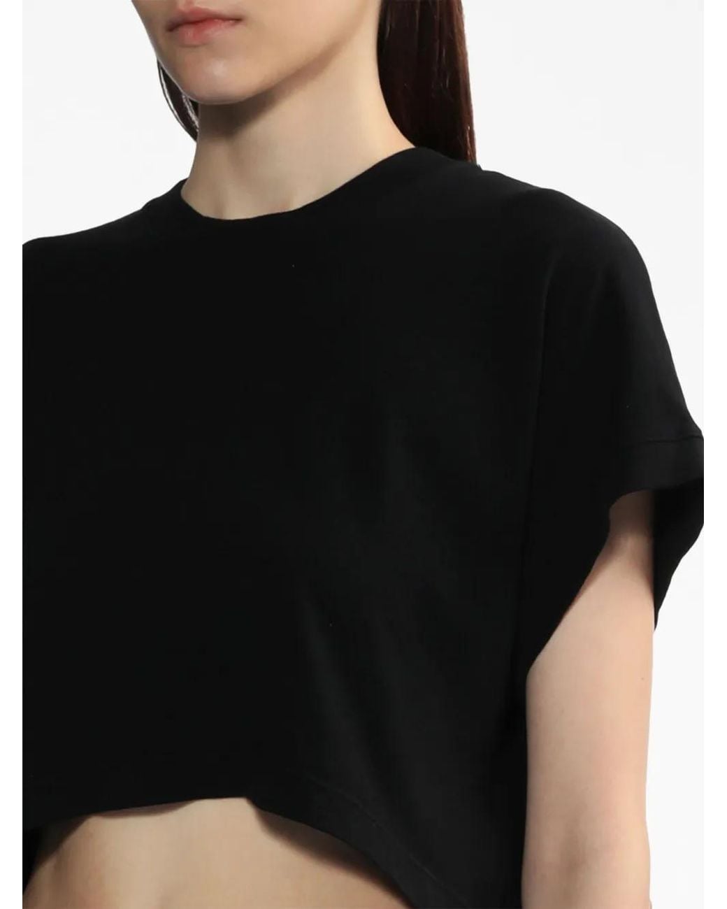 Agolde Black Cropped Cotton T-Shirt for men