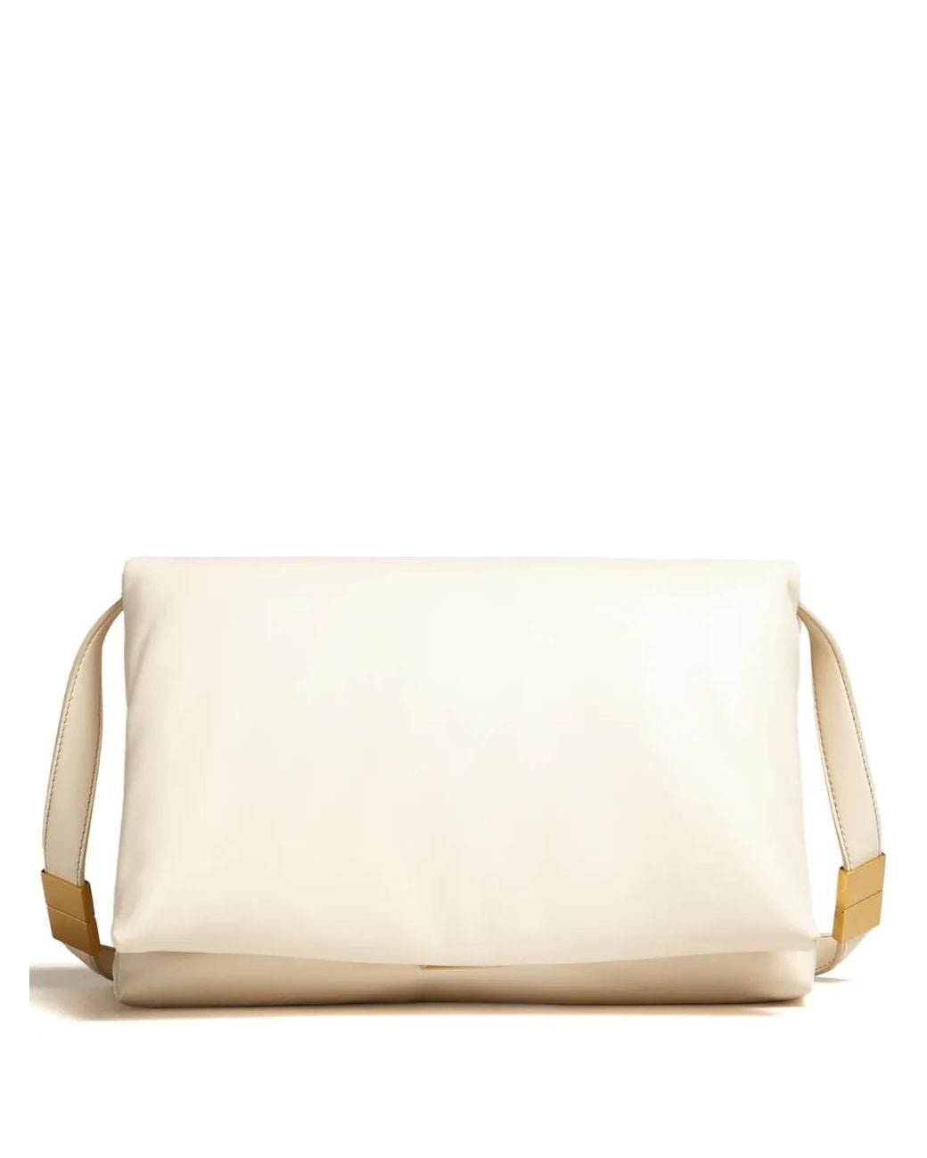 Marni Natural Prisma Bag In Ivory Leather