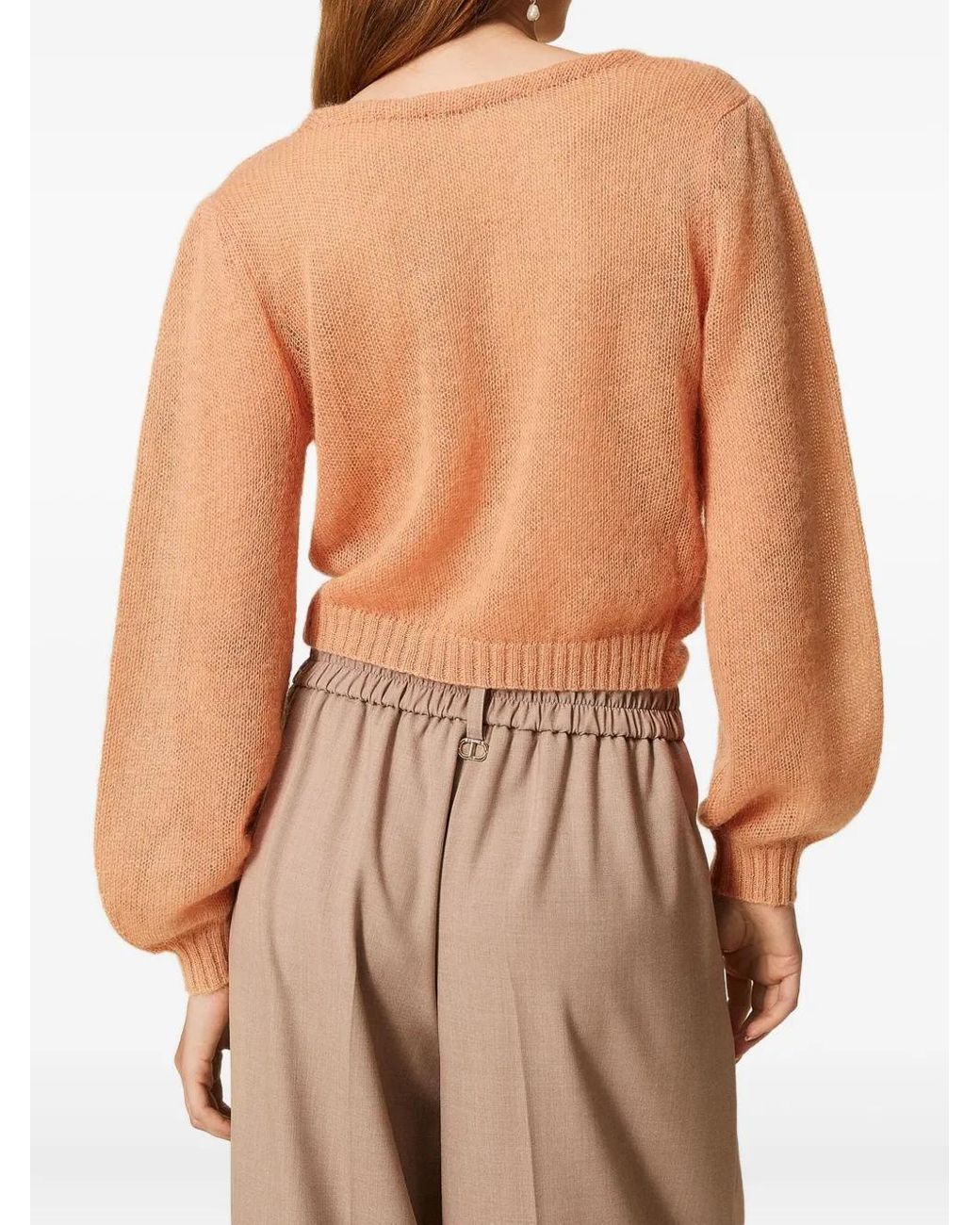 Twinset Pink Pull À Détail Torsadé
