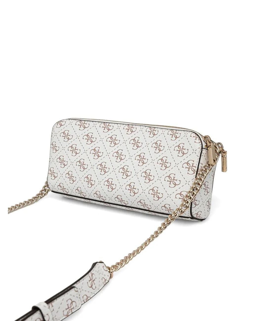 Guess Gray Monogram-Pattern Crossbody Bag