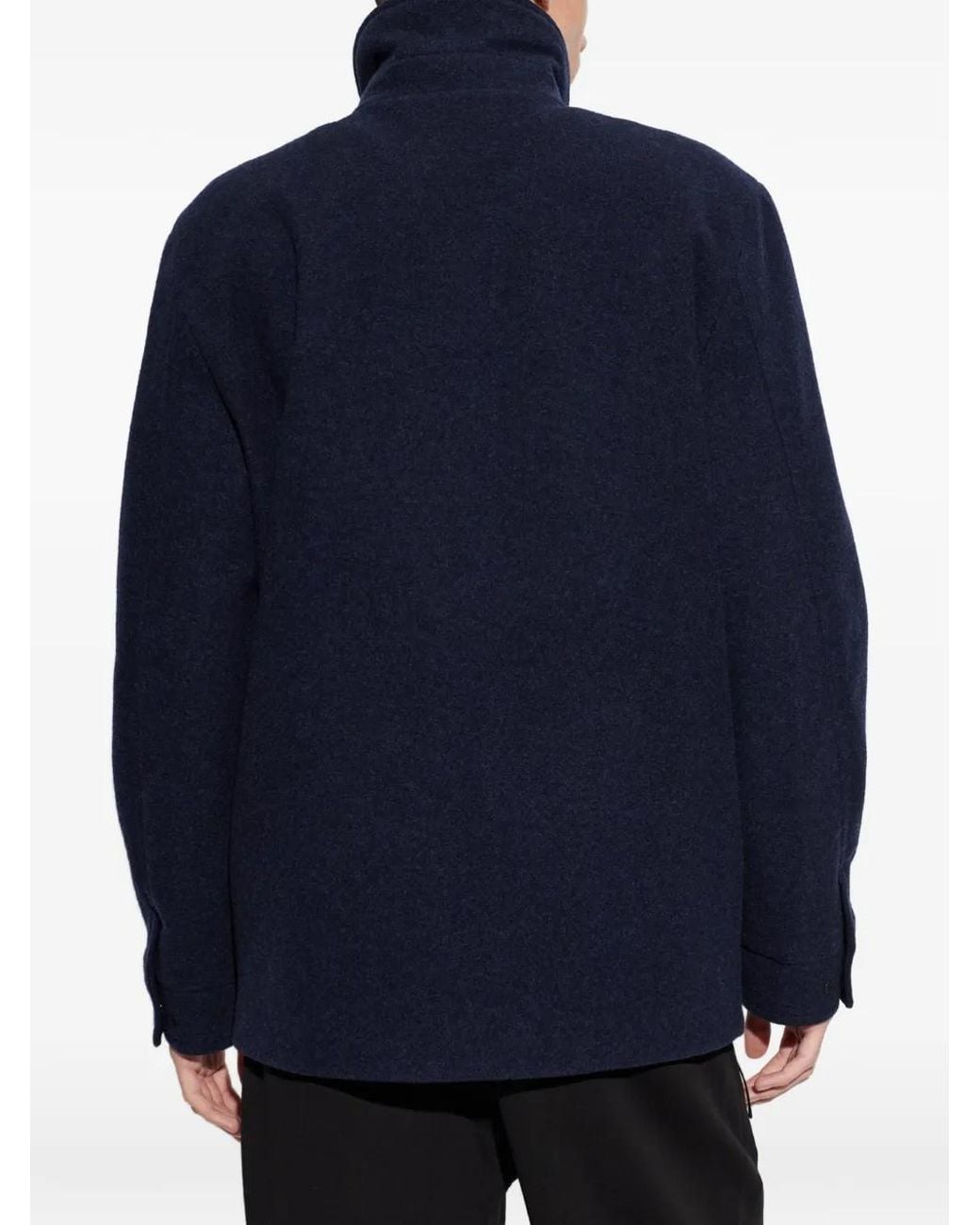 Moncler Blue Panyol Wool Jacket for men