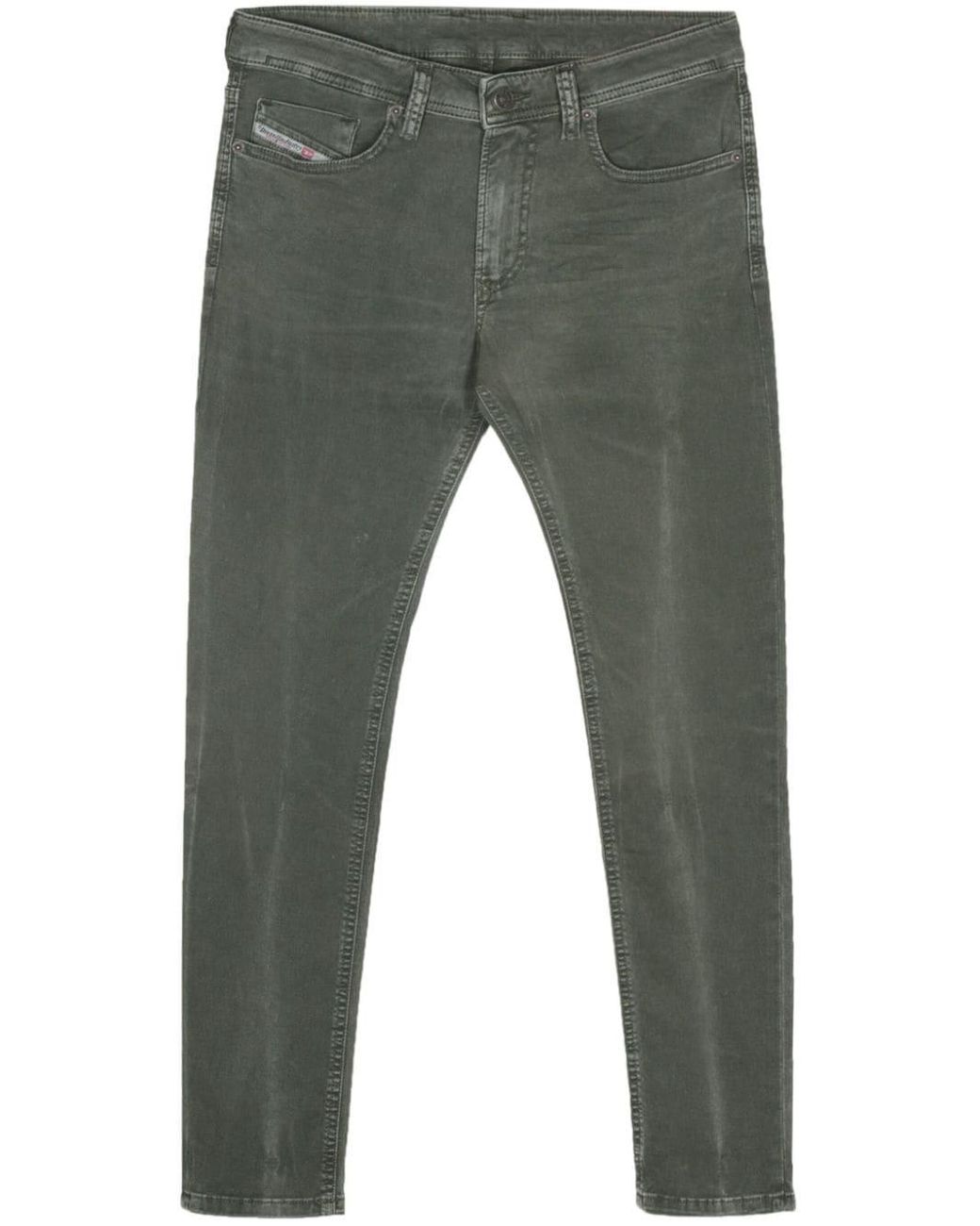 DIESEL Sleenker Low rise Skinny Jeans in Grey for Men Lyst UK