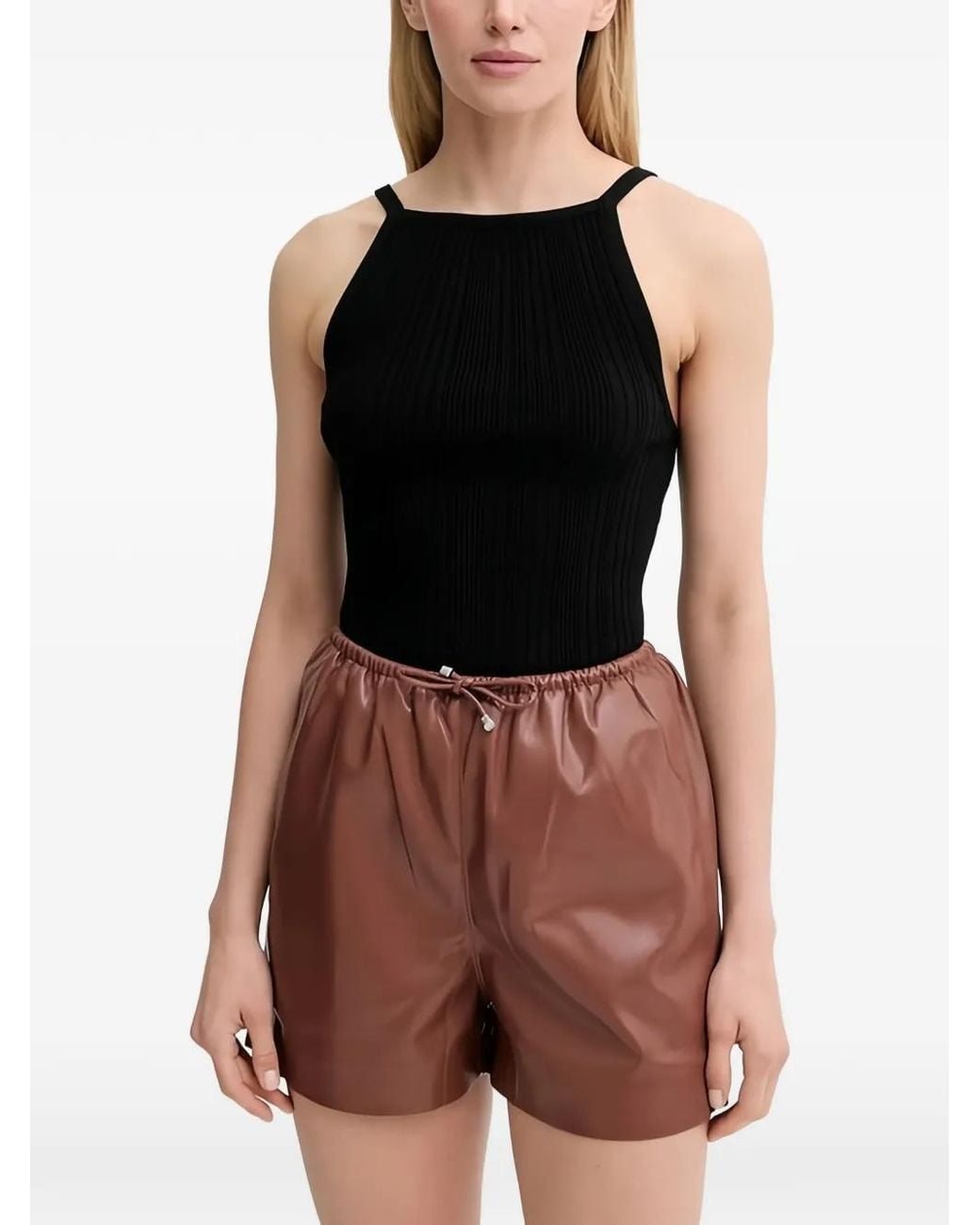 Samsøe & Samsøe Geribbelde Tanktop in het Brown