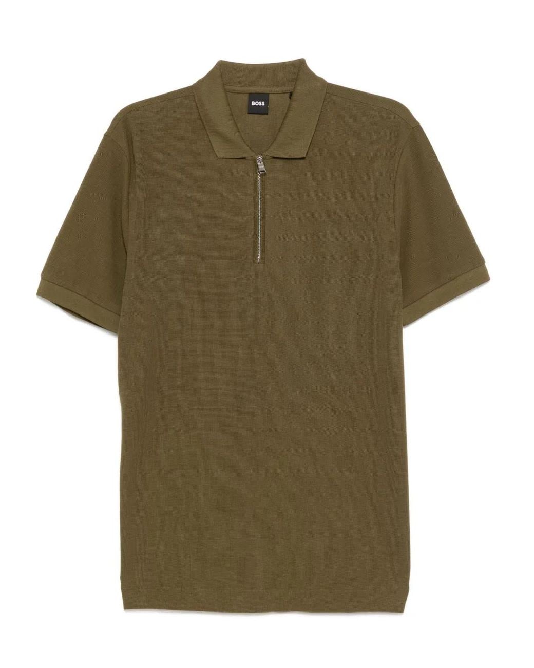 Boss Green Zip-Up Polo Shirt for men