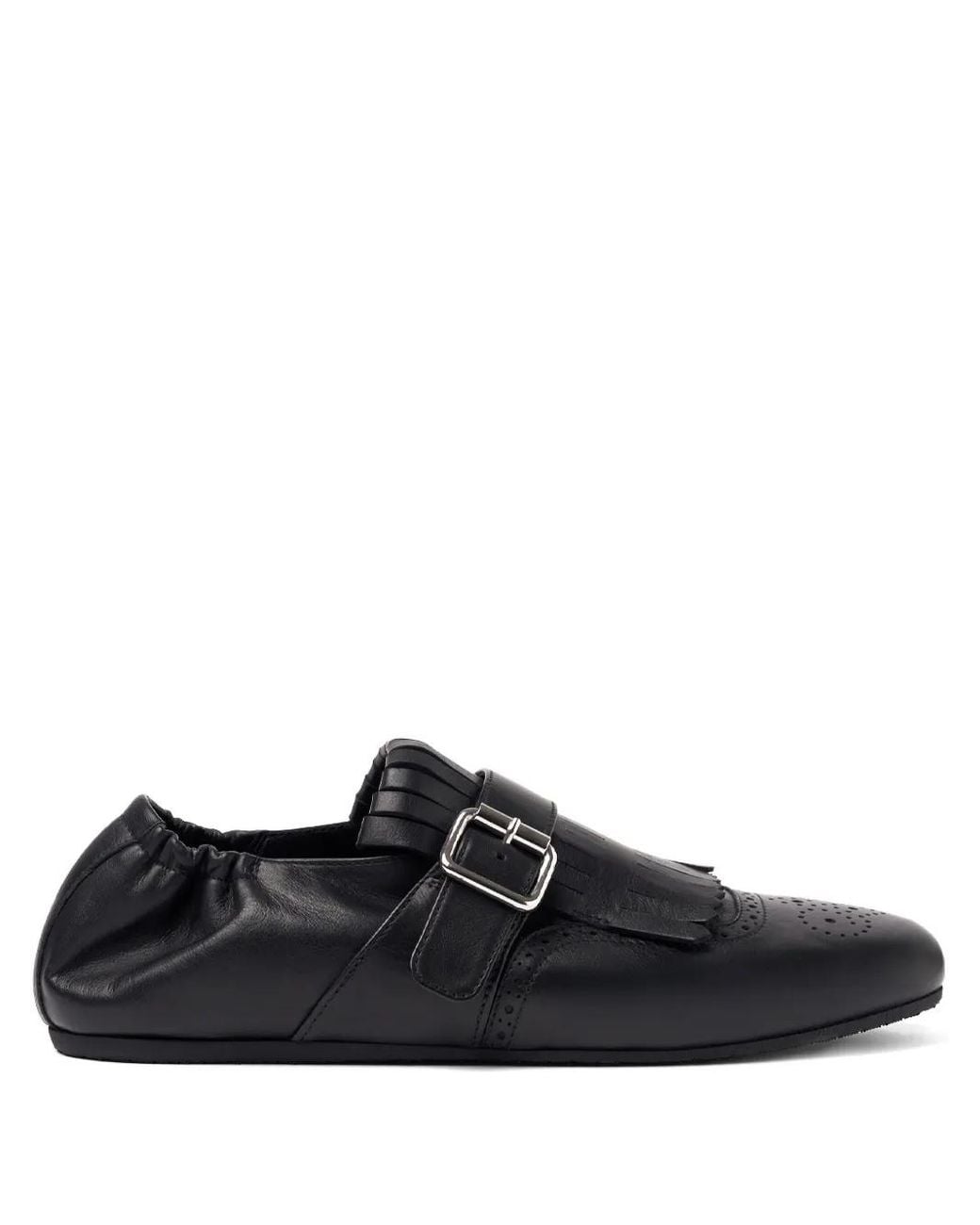 Scarosso Black Julian Fringed Monk Shoes for men