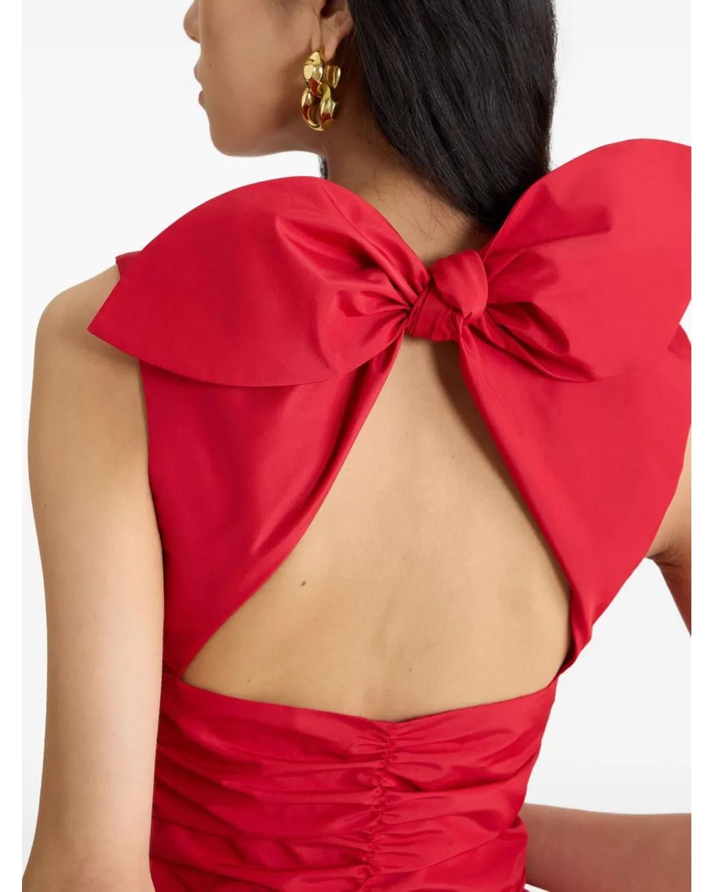 Patou Red Bow-Detail Mini Dress