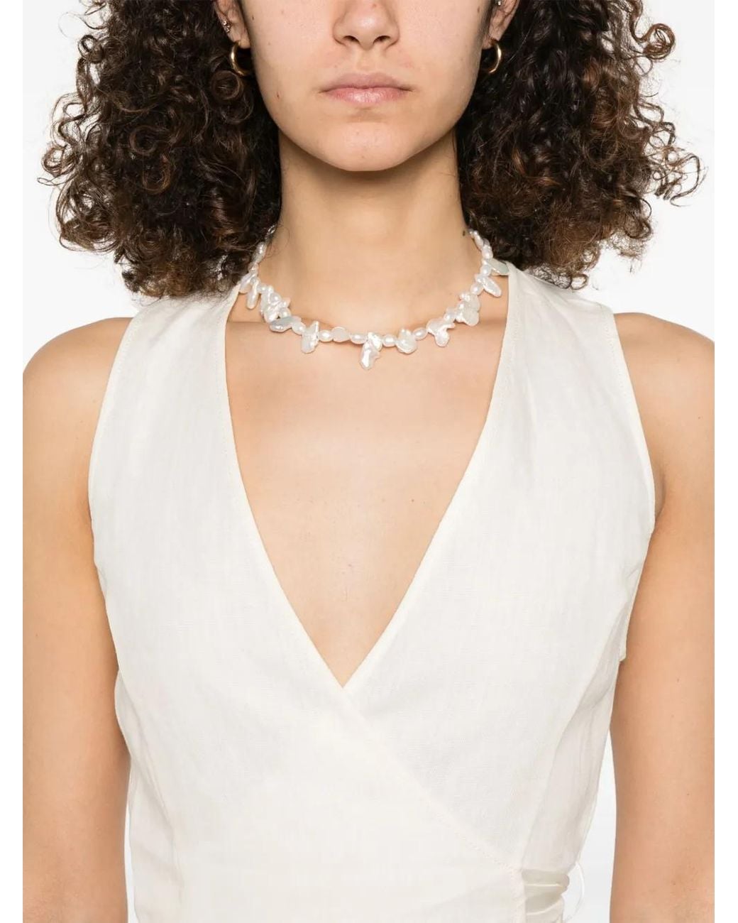 Forte_forte White Wrap-Design Top