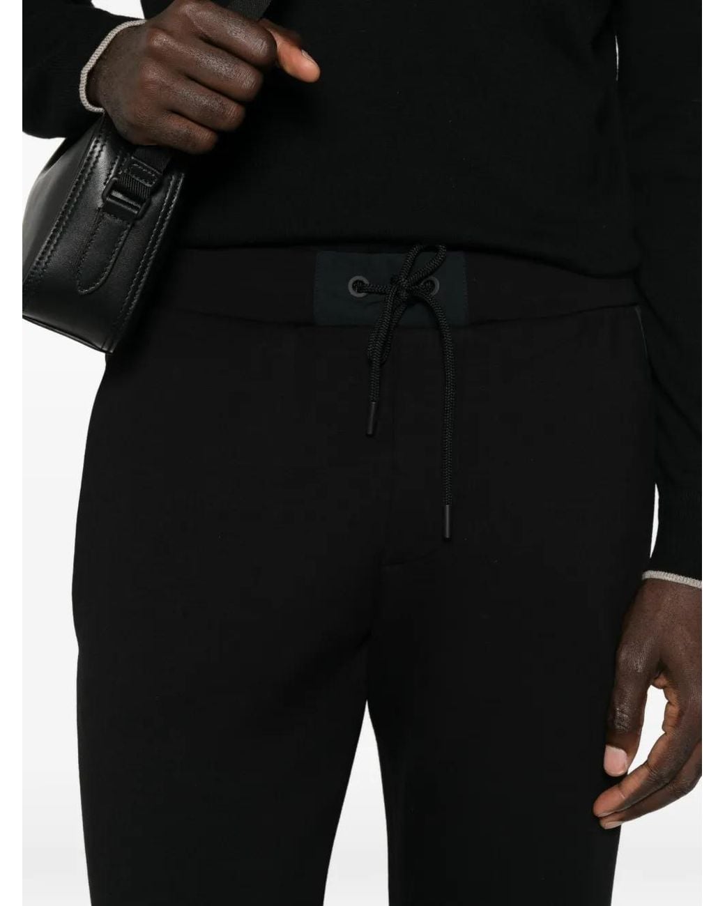 Paul & Shark Black Drawstring Track Pants for men