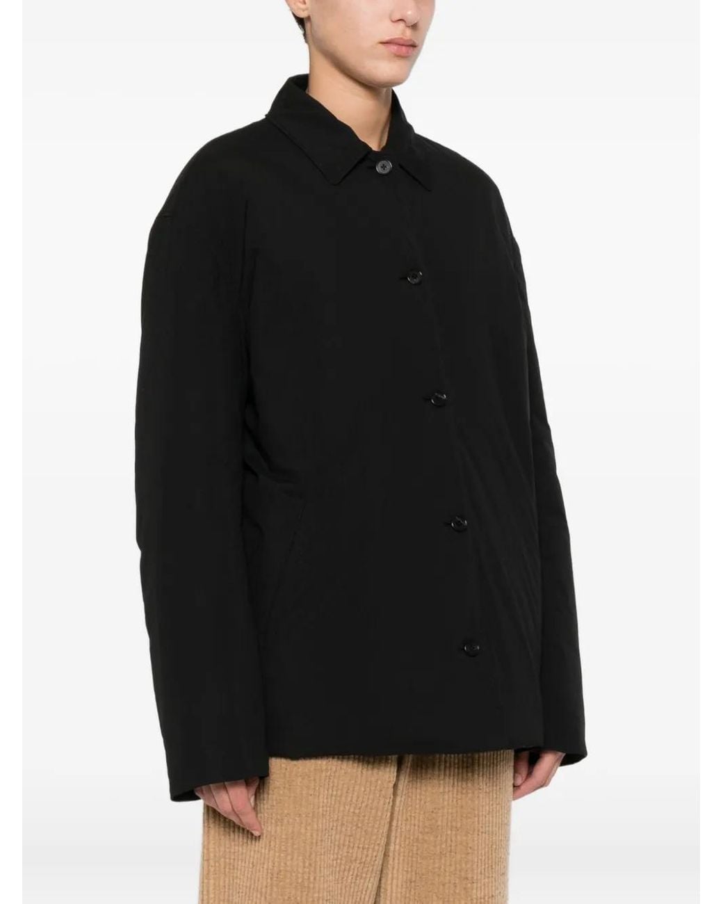 The Row Black Evadne Buttoned Jacket