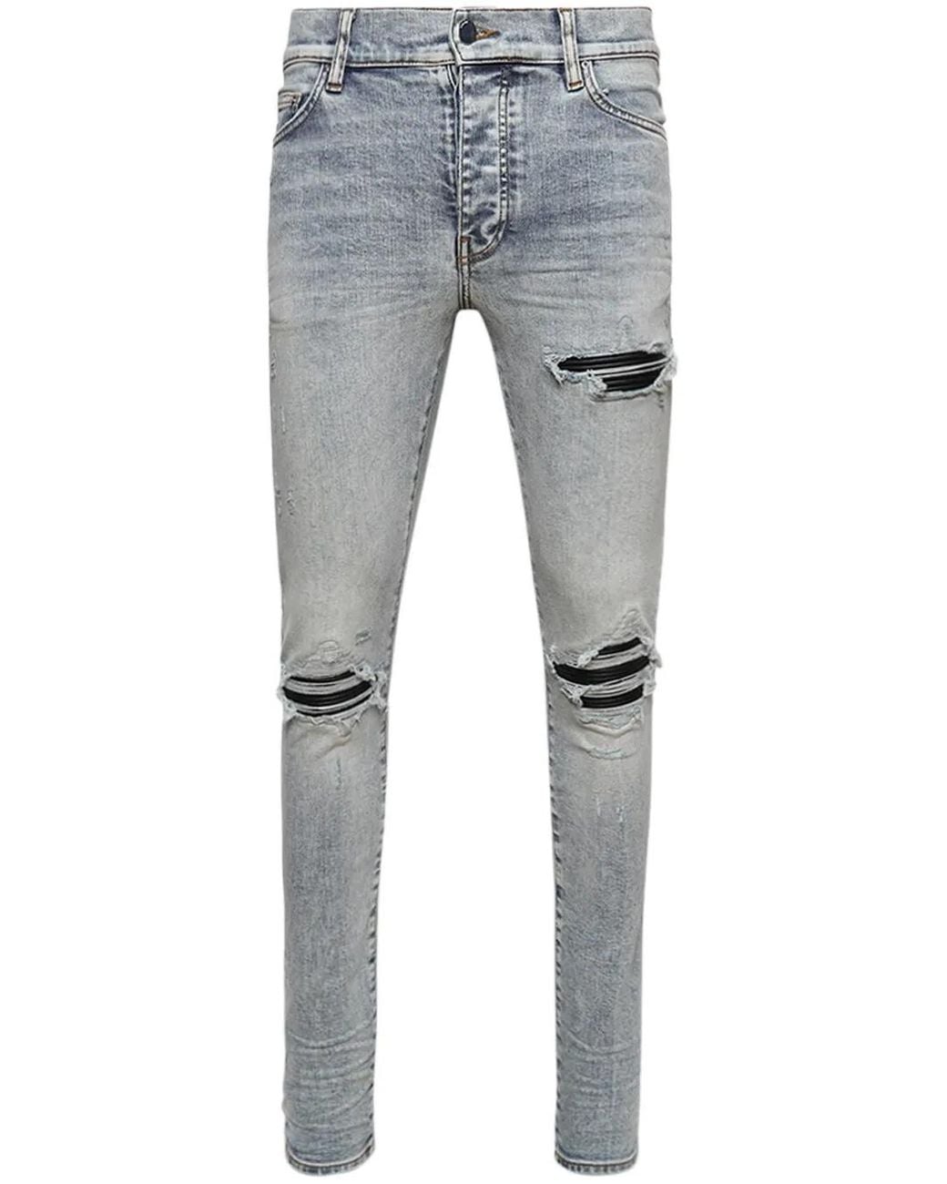 Amiri Blue Mx1 Ripped Skinny Jeans for men