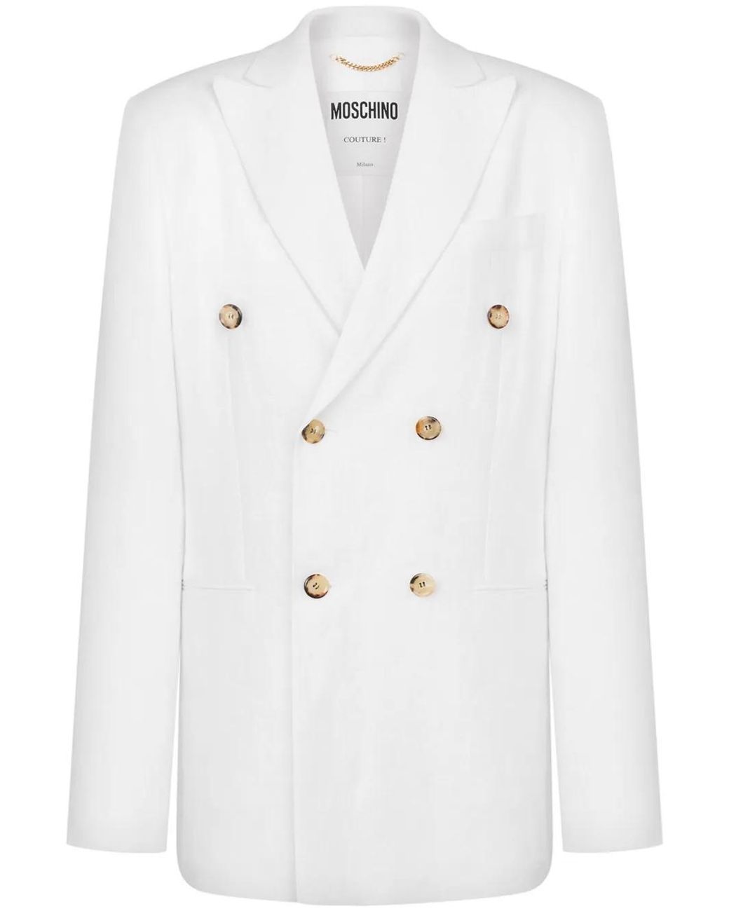 Moschino White Double-Breasted Blazer