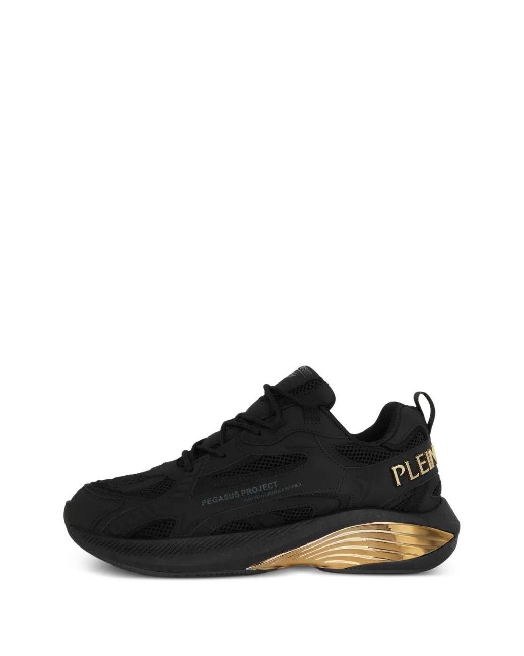 Philipp Plein Black Pegasus Project Panelled Sneakers