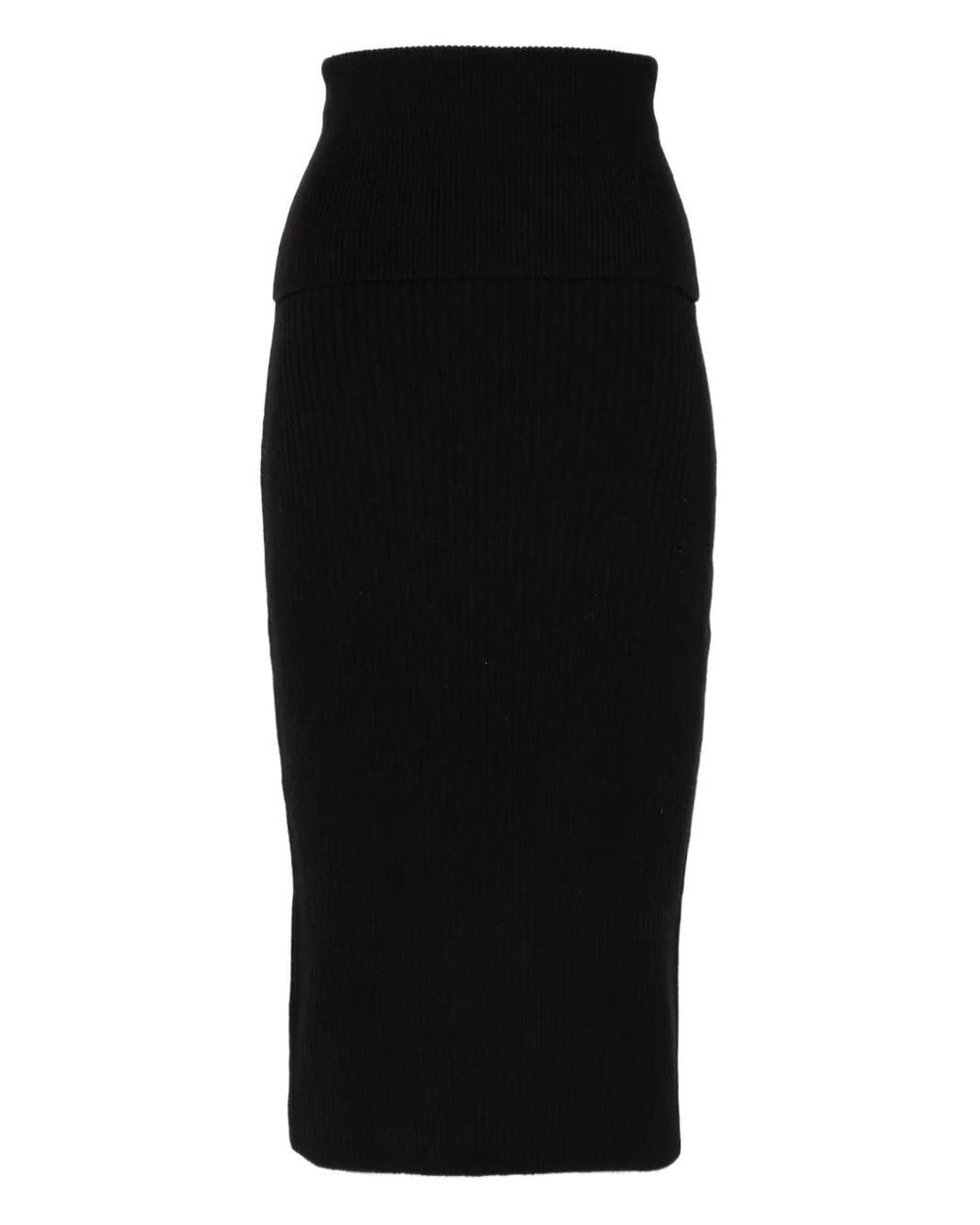 IRO Black Christy Ribbed Midi Skirt
