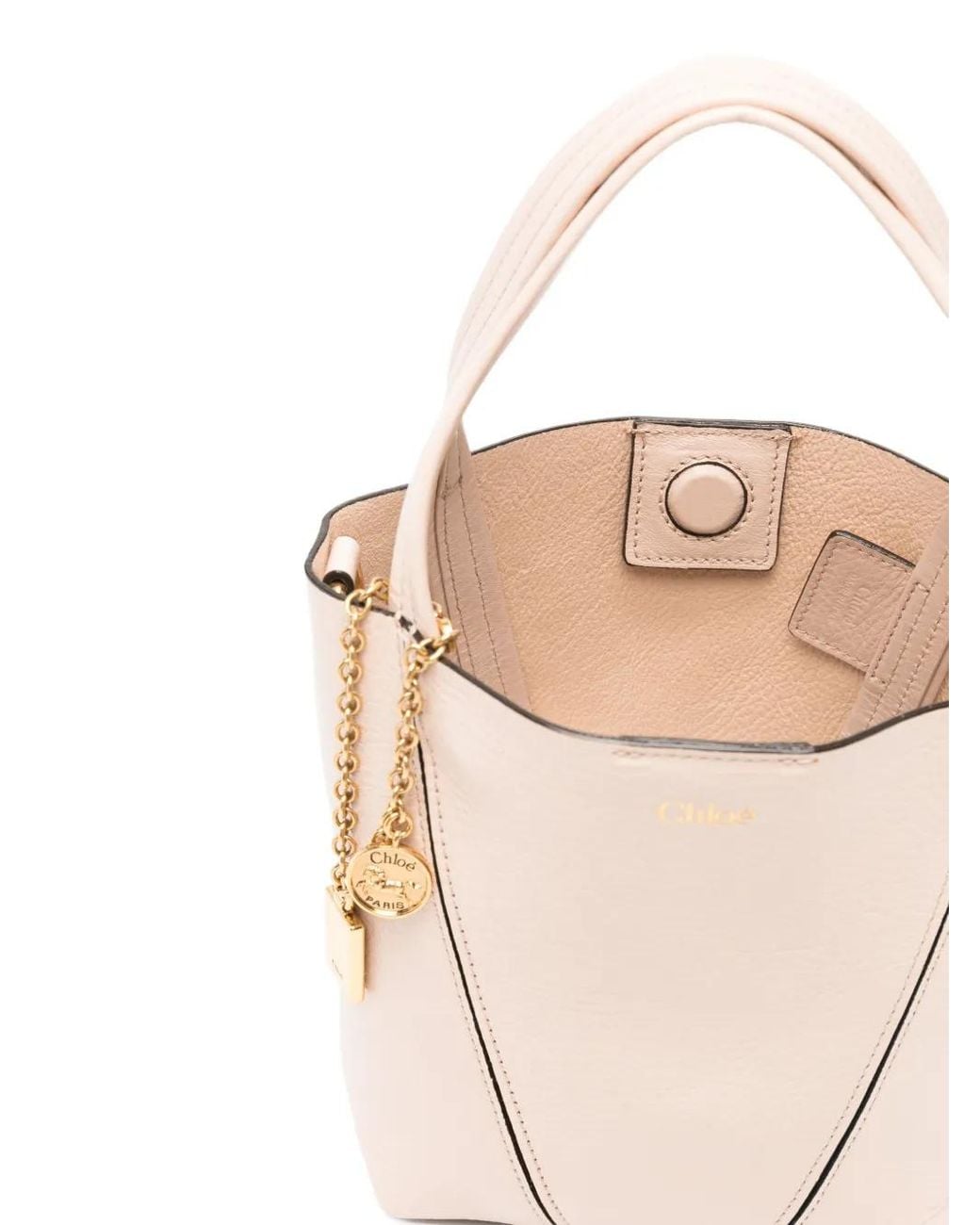 Chloé Natural Chloé Spin Small Leather Tote