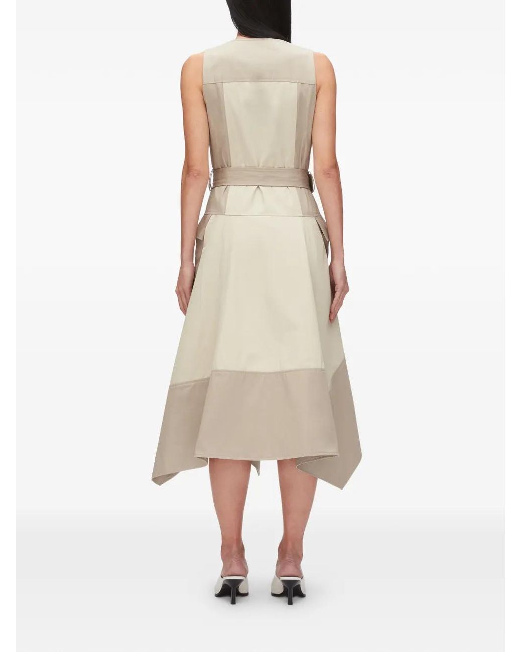 3.1 Phillip Lim Natural Belted Button Cotton Midi Dress