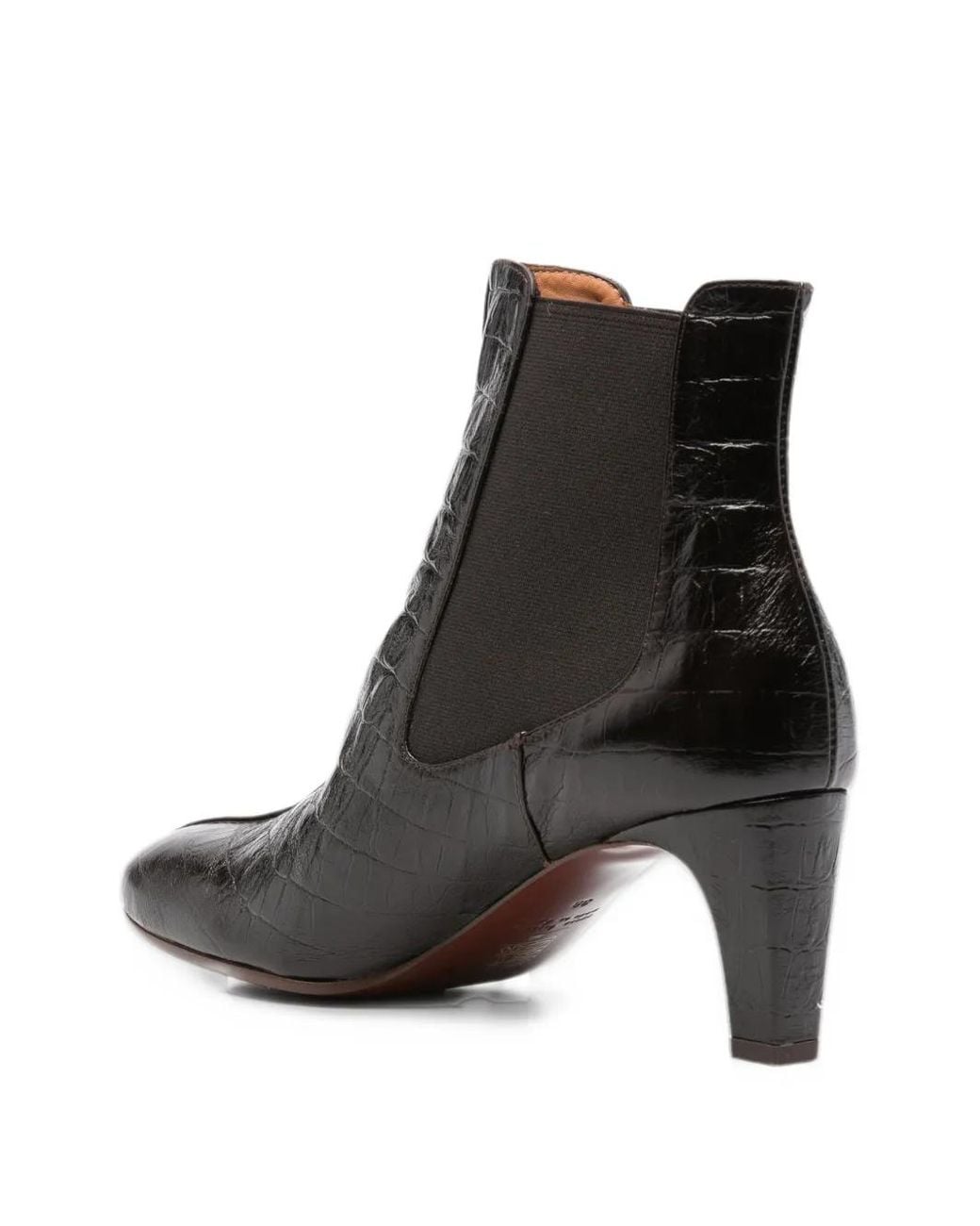Chie Mihara Croc-Effect Ankle Boots in Black | Lyst