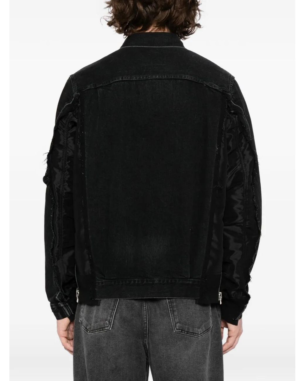 Sacai Black Denim Mixed Media Twill Jacket for men