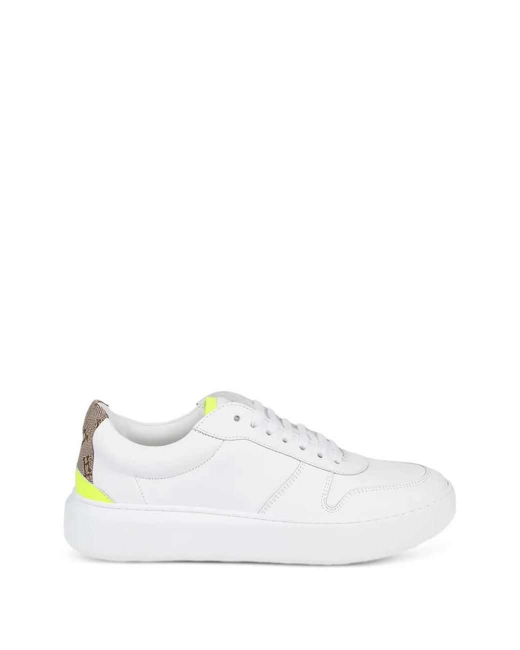 Herno White Monogram-Detail Lace-Up Sneakers