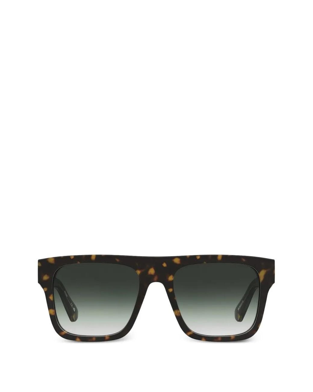 Moschino Black Tortoiseshell-Effect Rectangle-Frame Sunglasses for men