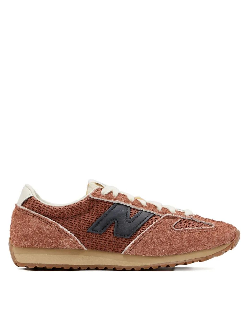New Balance Brown Suede Panelled Sneakers