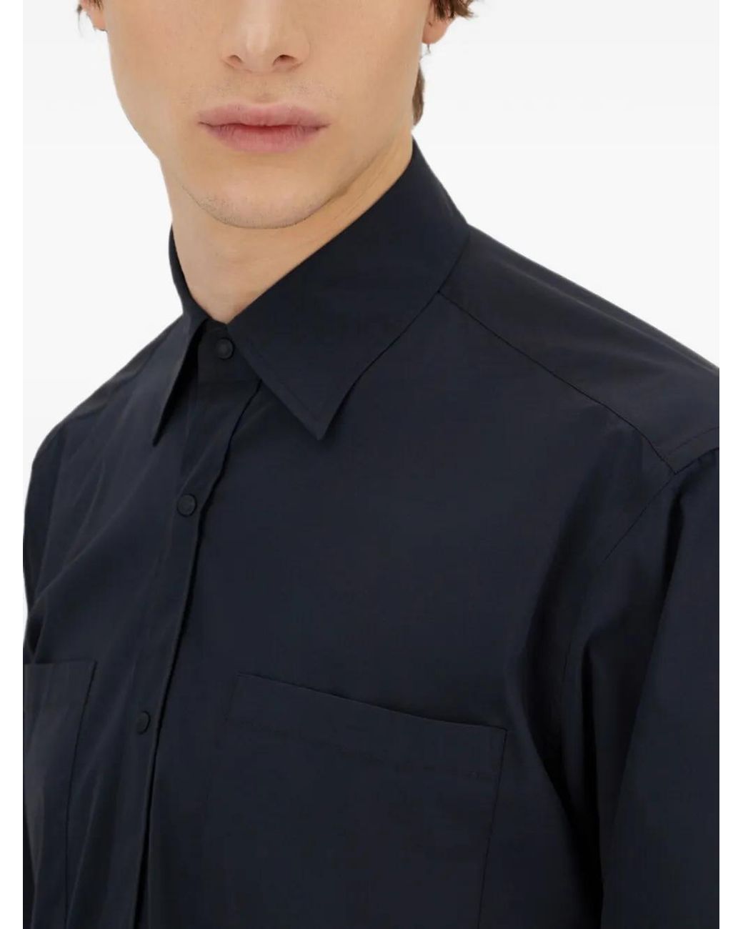 Herno Blue Resort Breast-Pockets Shirt for men