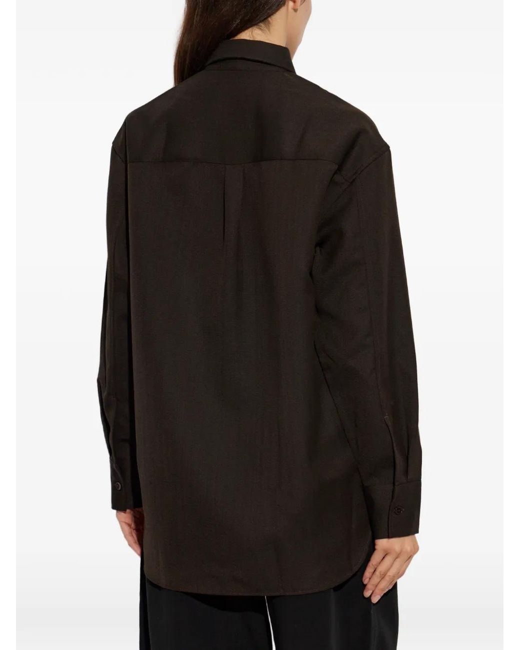 Studio Nicholson Rouen Wollen Blouse in het Black