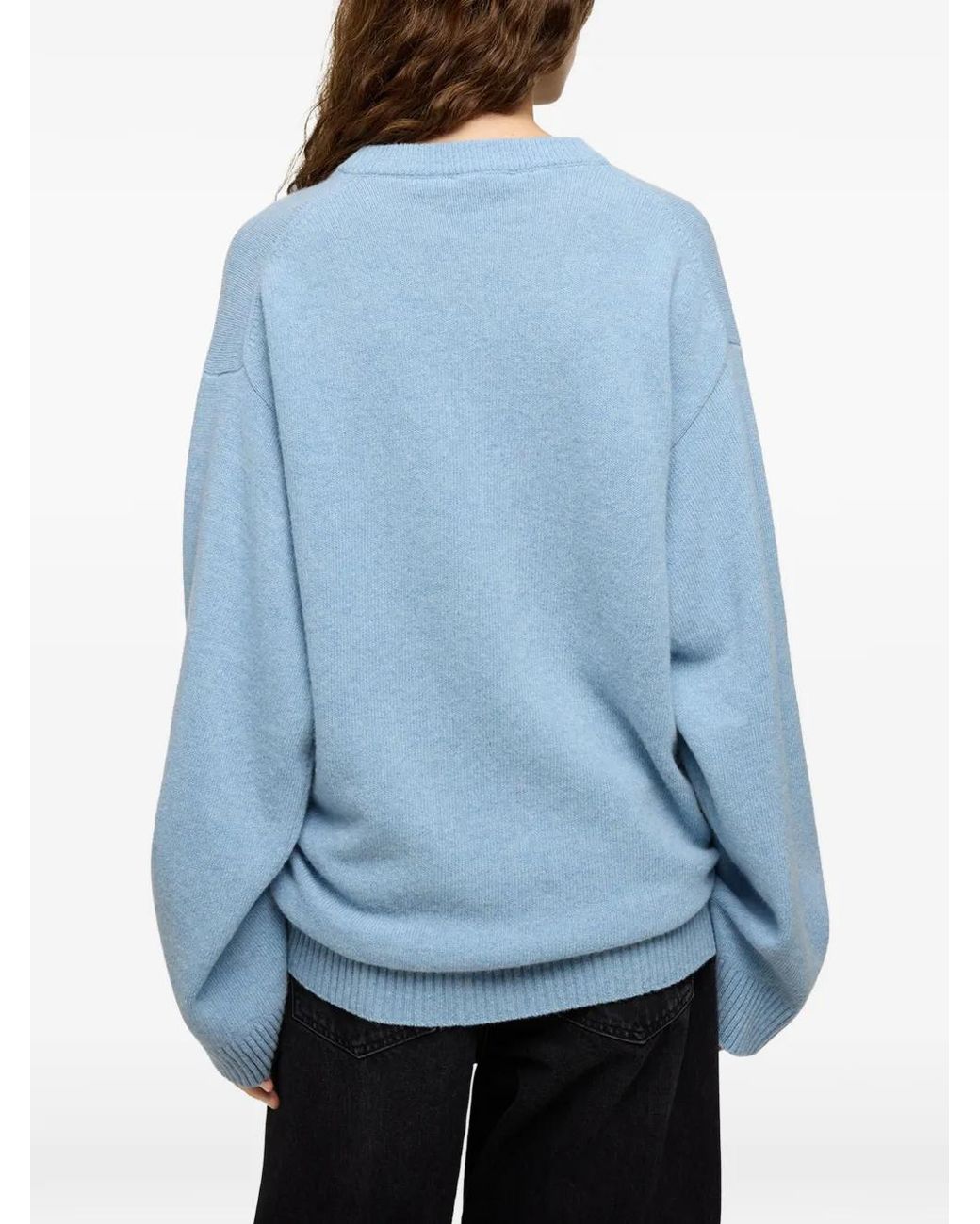 Ganni Blue Oversized Jumper With Tiger