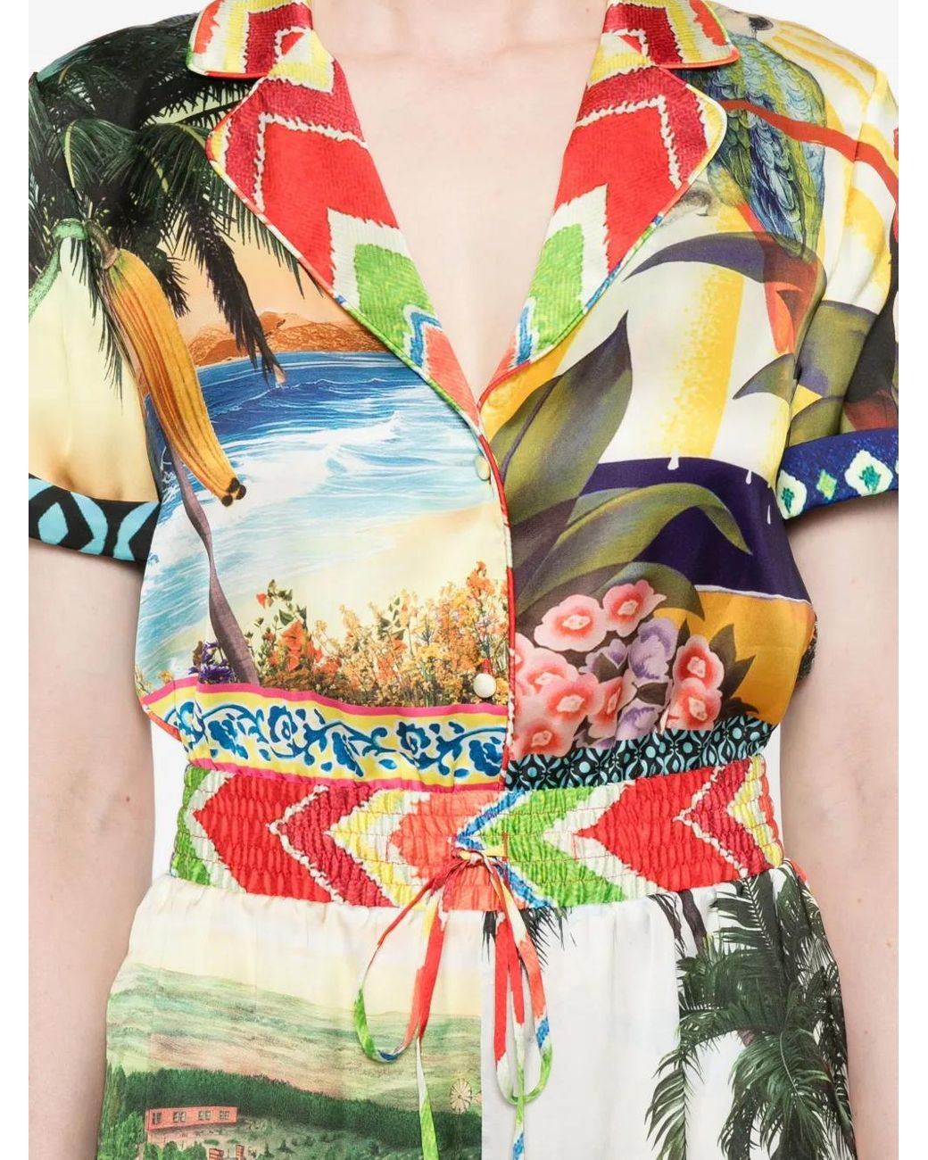 Tuta Intera Leighton Con Design Patchwork di Alice + Olivia in Green