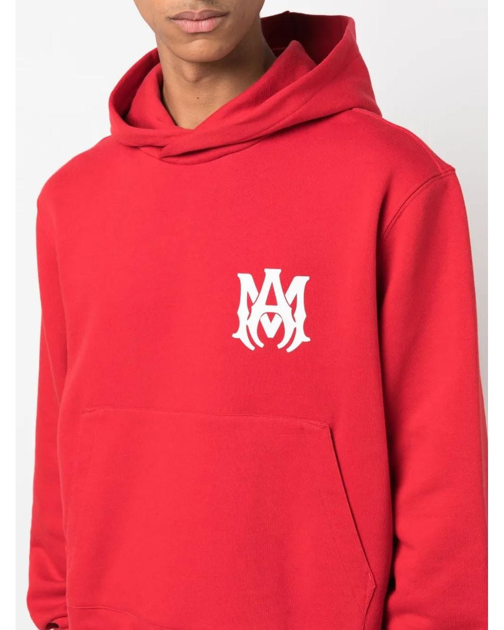 Amiri Red Cotton Logo Hoodie for men