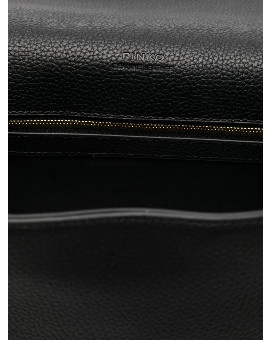 Pinko Black Love One Leather Shoulder Bag