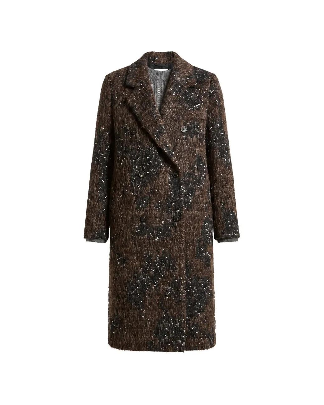 Peserico Brown Manteau Croisé À Sequins