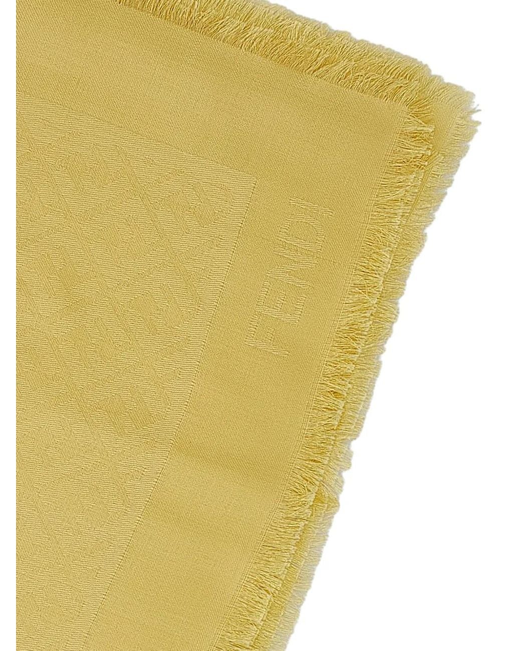 Fendi Yellow Ff Pattern Scarf