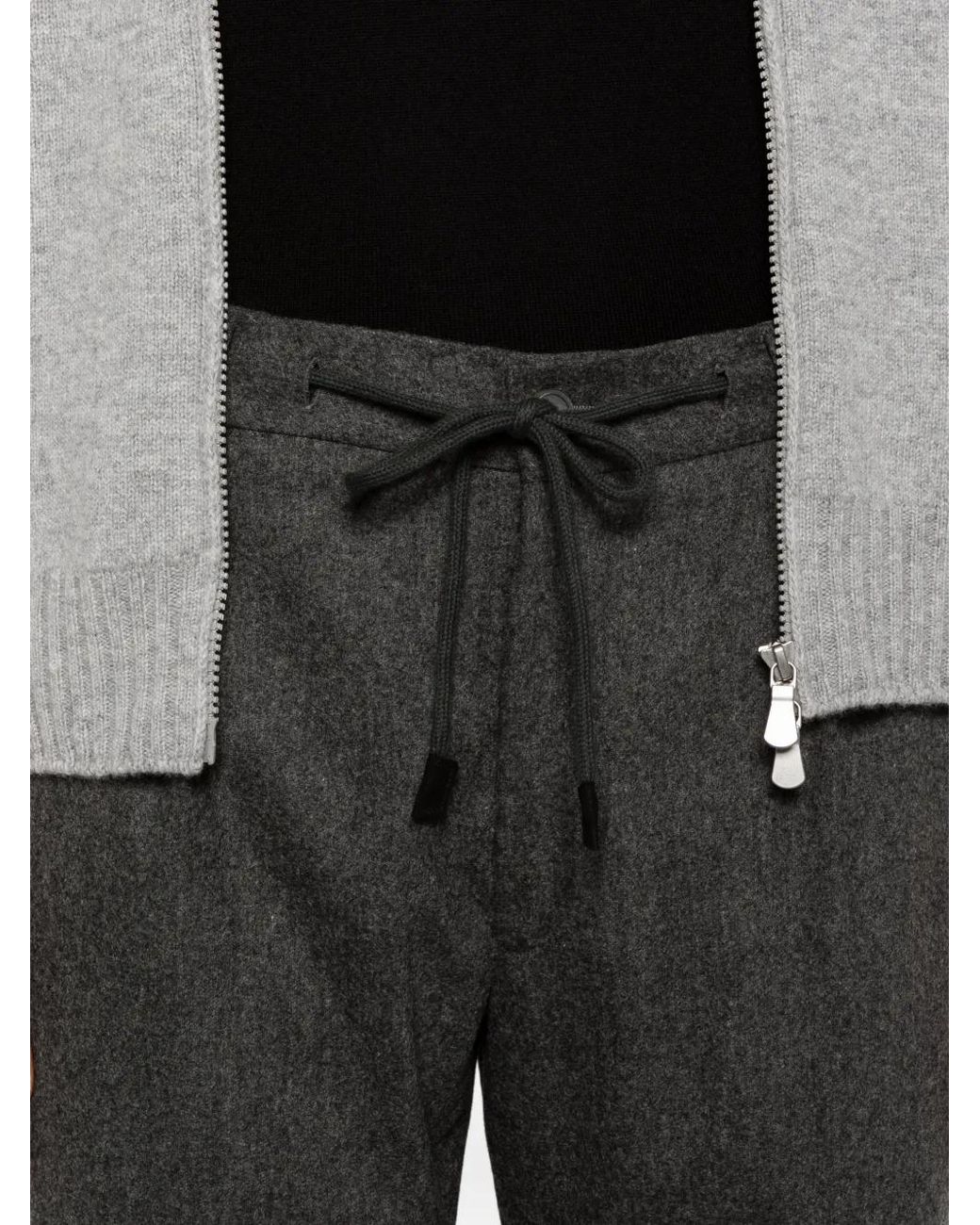 Gran Sasso Gray Drawstring Cuffed Trousers for men