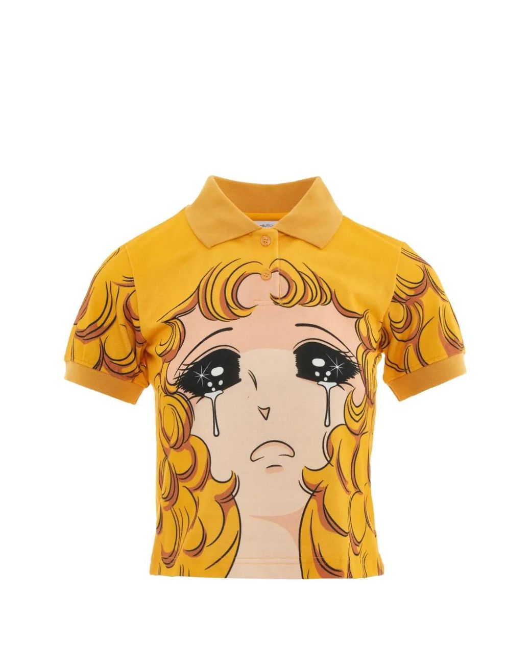 Pushbutton Yellow Graphic-Print Polo Shirt