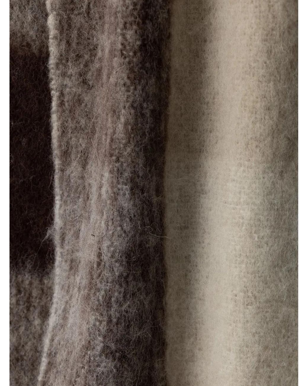 Marc O' Polo White Check-Pattern Fringed Scarf