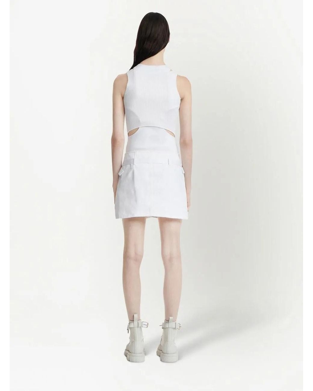 Dion Lee White Interlink Knitted Tank Top