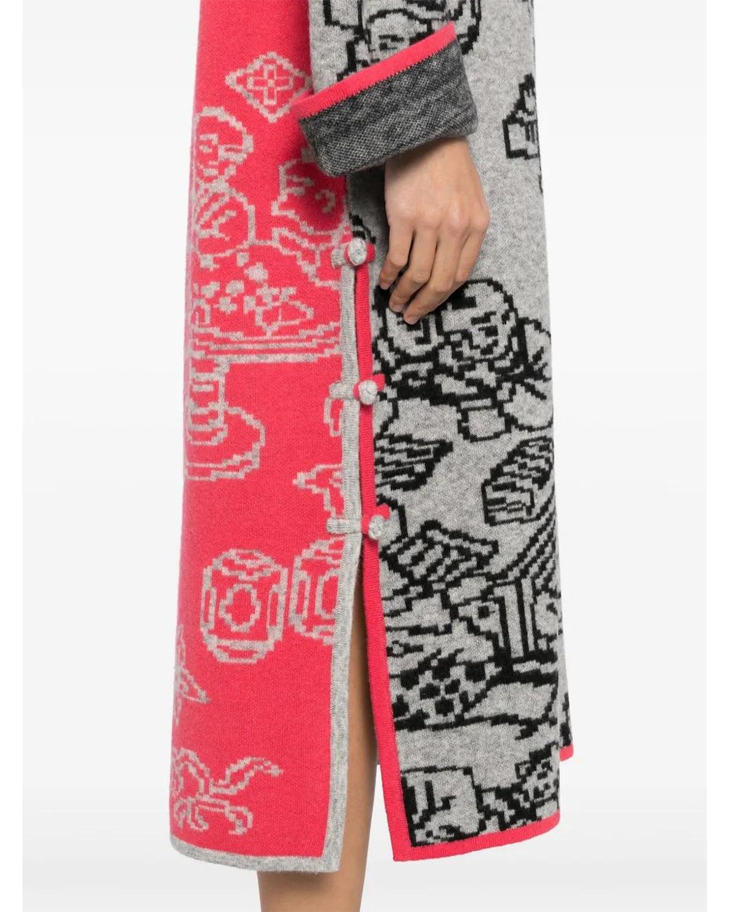 YANYAN KNITS Gray Patterned Dress