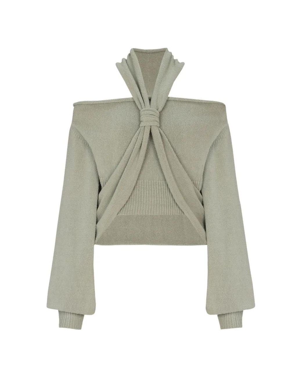 Balmain Green Langärmeliger Pullover
