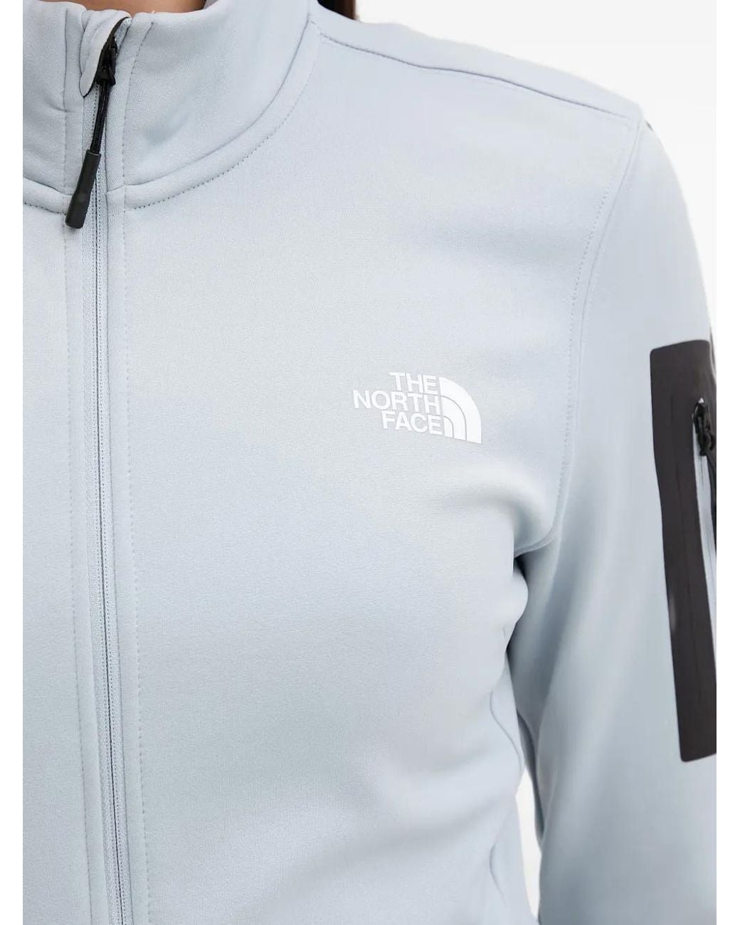 The North Face Gray Logo-Print Zip-Fastening Jacket