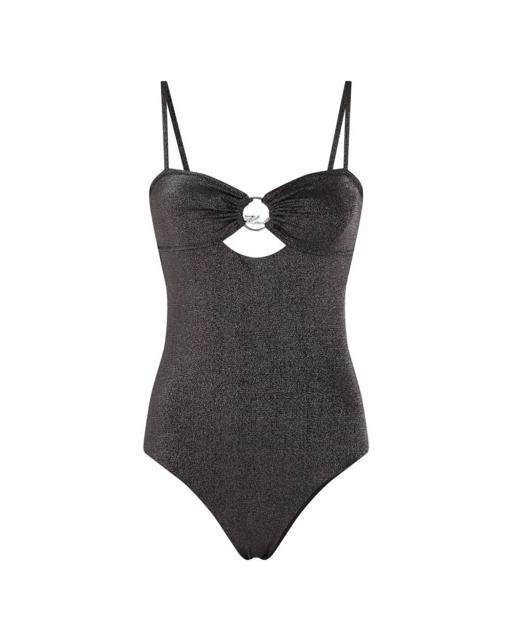 Karl Lagerfeld Black Dna Ring Swimsuit