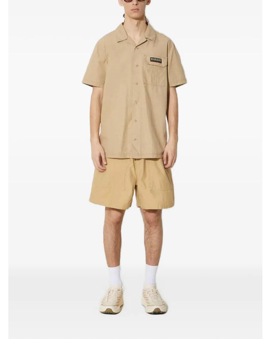 Napapijri Natural Back-Print Short-Sleeved Shirt for men