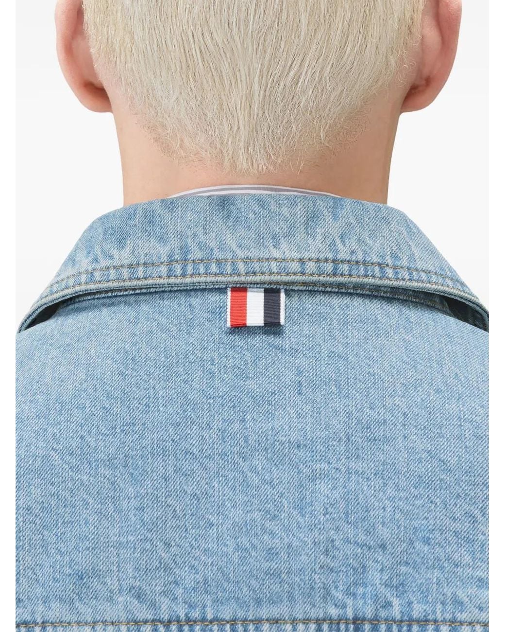 Thom Browne Blue Selvedge Denim Backstrap Utility Jacket for men