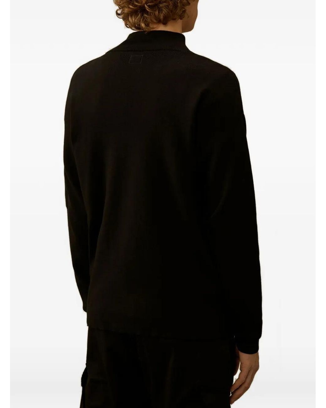 C P Company Black Full Zip Cardigan for men
