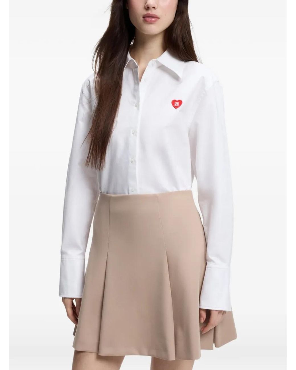 Camisa Con Botones De Corazón HUGO de color White
