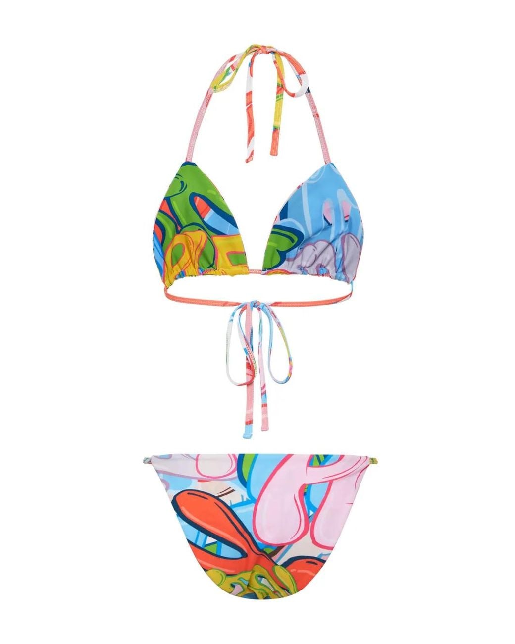 Philipp Plein White Bombing Graffiti Bikini