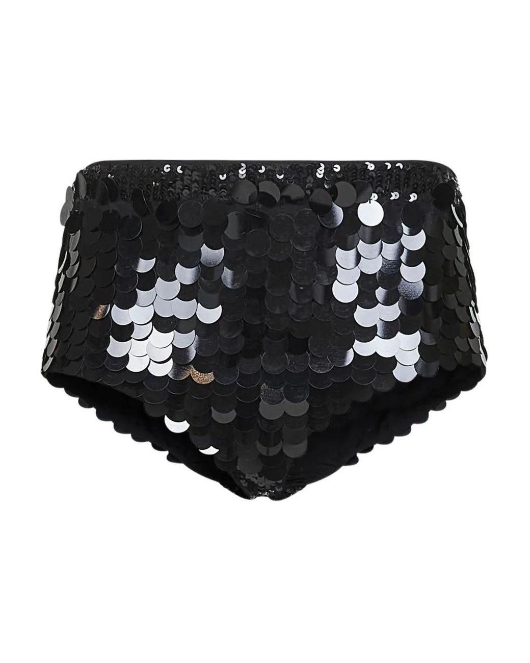 P.A.R.O.S.H. Black Sequin-Embellished Shorts