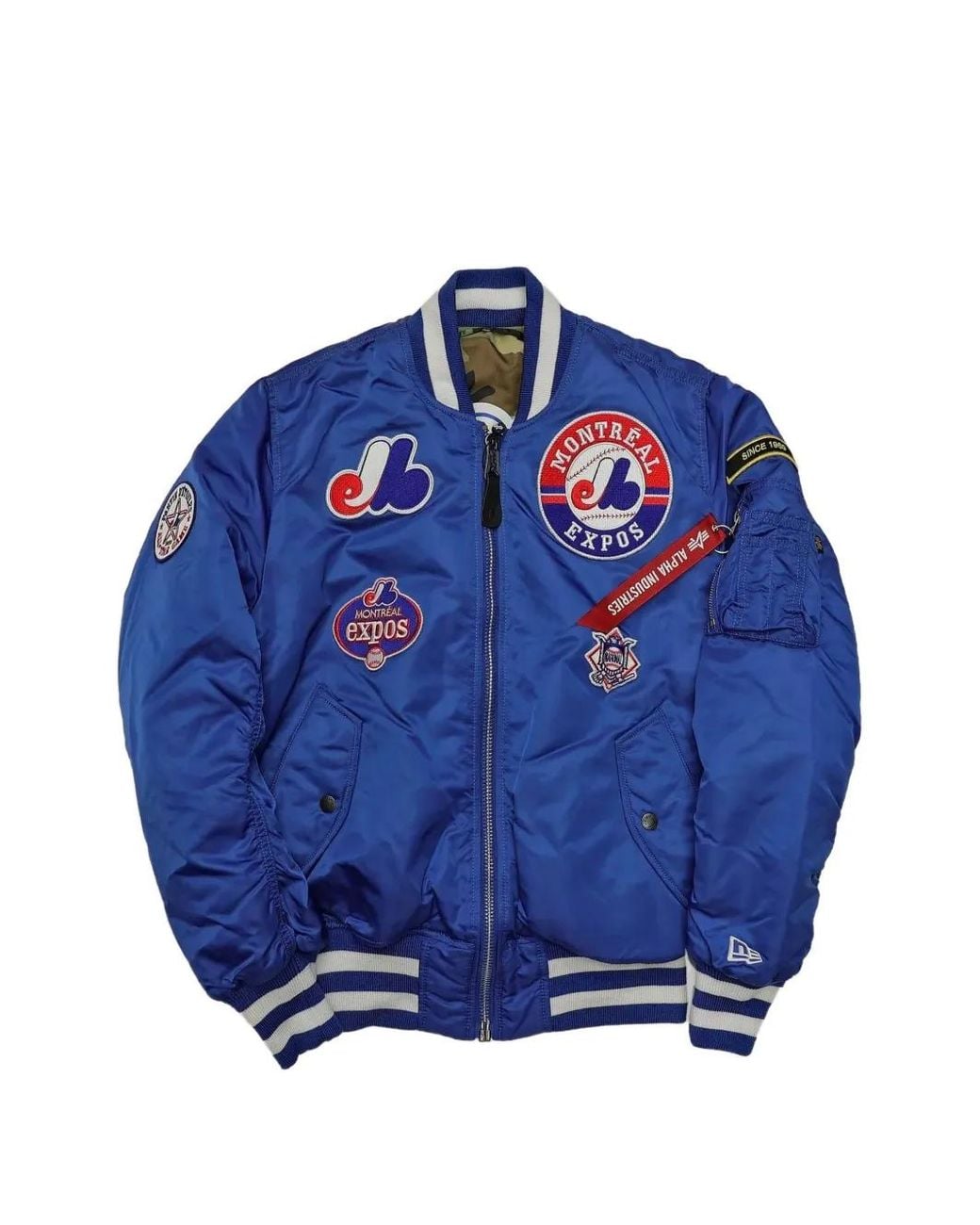 KTZ Blue X Alpha Industries Montreal Expos Reversible Bomber Jacket for men